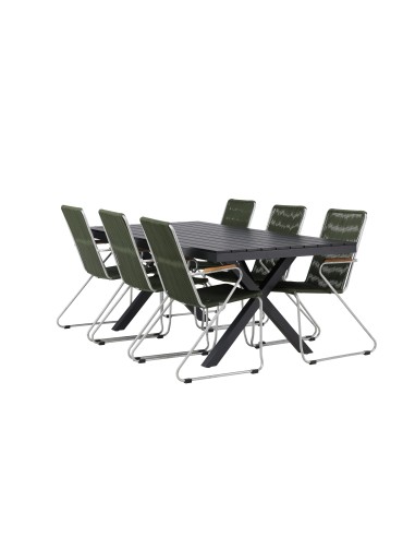 Matgrupp Garcia med Bois matstolar, 200 × 100 cm