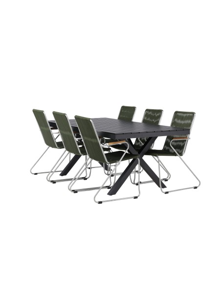 Matgrupp Garcia med Bois matstolar, 200 × 100 cm