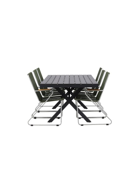 Matgrupp Garcia med Bois matstolar, 200 × 100 cm