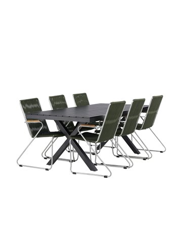 Matgrupp Garcia med Bois matstolar, 200 × 100 cm