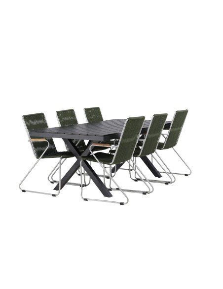 Matgrupp Garcia med Bois matstolar, 200 × 100 cm