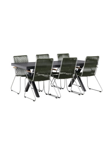 Matgrupp Garcia med Bois matstolar, 200 × 100 cm
