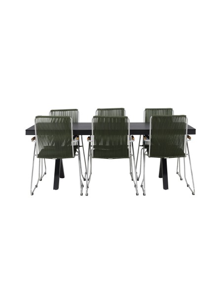 Matgrupp Garcia med Bois matstolar, 200 × 100 cm