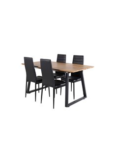 Matgrupp Inca med Slim matstolar, 160 × 85 cm 2