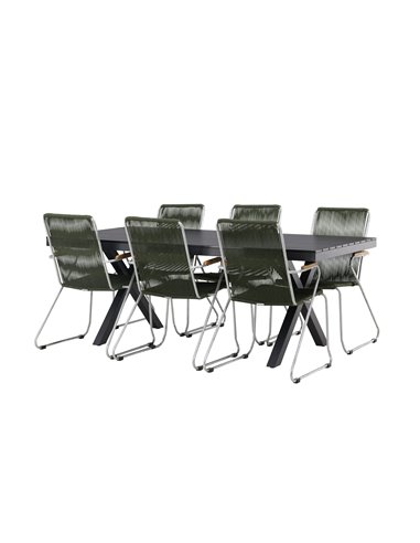 Matgrupp Garcia med Bois matstolar, 200 × 100 cm