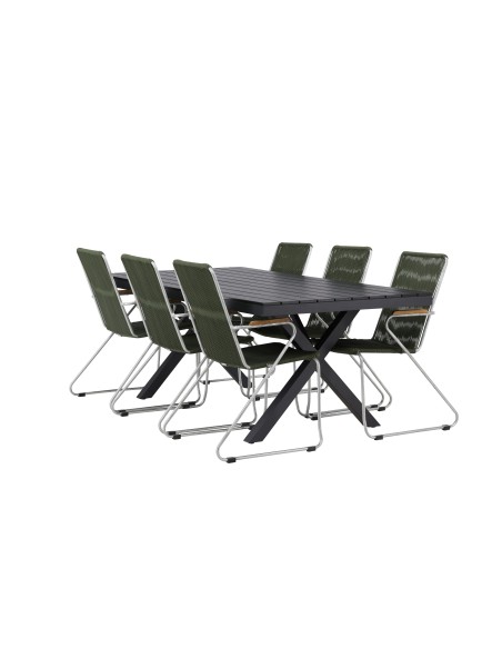Matgrupp Garcia med Bois matstolar, 200 × 100 cm