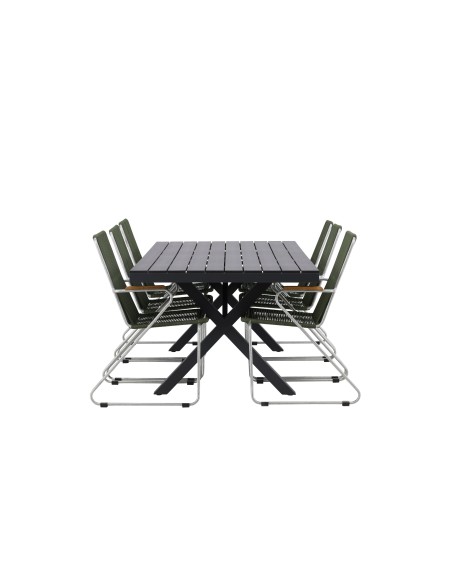 Matgrupp Garcia med Bois matstolar, 200 × 100 cm