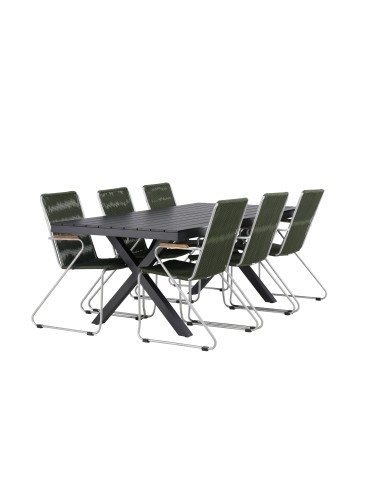 Matgrupp Garcia med Bois matstolar, 200 × 100 cm