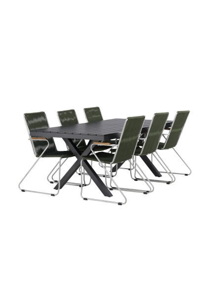 Matgrupp Garcia med Bois matstolar, 200 × 100 cm