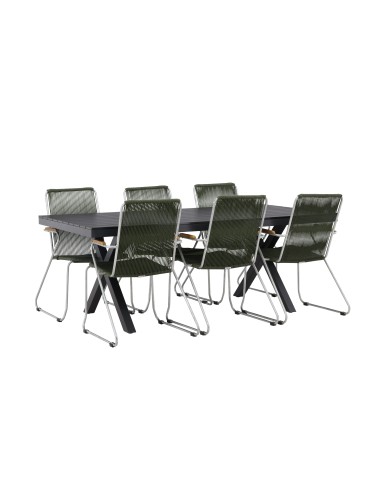 Matgrupp Garcia med Bois matstolar, 200 × 100 cm