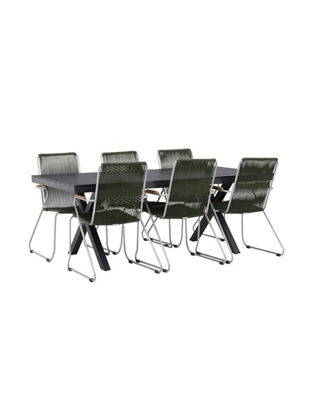 Matgrupp Garcia med Bois matstolar, 200 × 100 cm