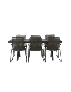 Matgrupp Garcia med Bois matstolar, 200 × 100 cm