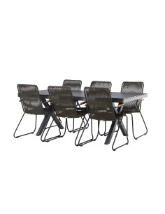 Matgrupp Garcia med Bois matstolar, 200 × 100 cm 2