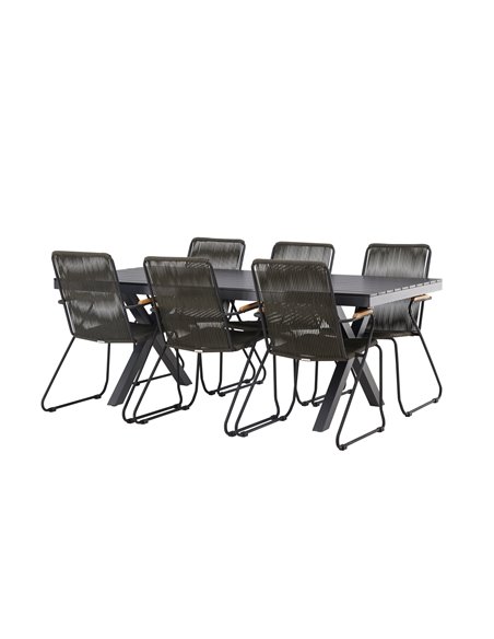 Matgrupp Garcia med Bois matstolar, 200 × 100 cm