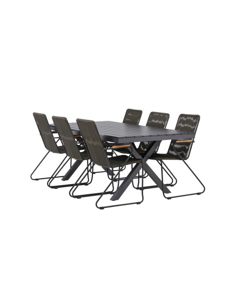 Matgrupp Garcia med Bois matstolar, 200 × 100 cm