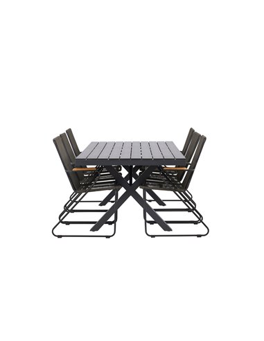 Matgrupp Garcia med Bois matstolar, 200 × 100 cm