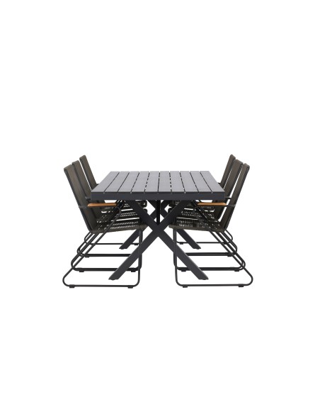 Matgrupp Garcia med Bois matstolar, 200 × 100 cm