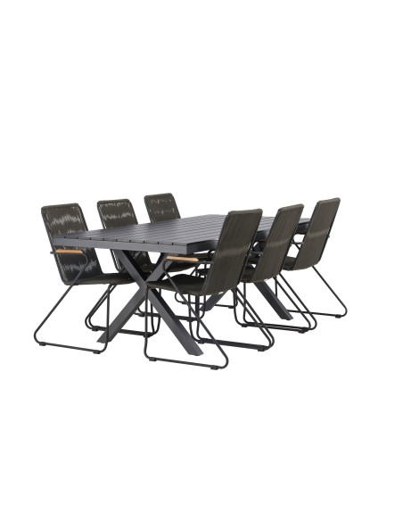 Matgrupp Garcia med Bois matstolar, 200 × 100 cm