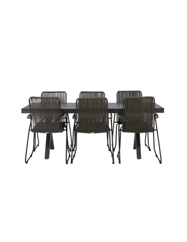 Matgrupp Garcia med Bois matstolar, 200 × 100 cm