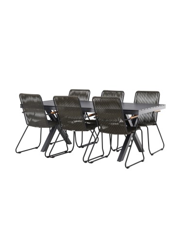 Matgrupp Garcia med Bois matstolar, 200 × 100 cm