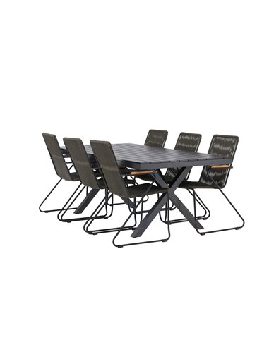 Matgrupp Garcia med Bois matstolar, 200 × 100 cm