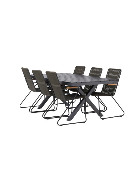 Matgrupp Garcia med Bois matstolar, 200 × 100 cm