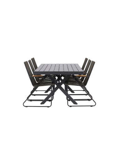 Matgrupp Garcia med Bois matstolar, 200 × 100 cm