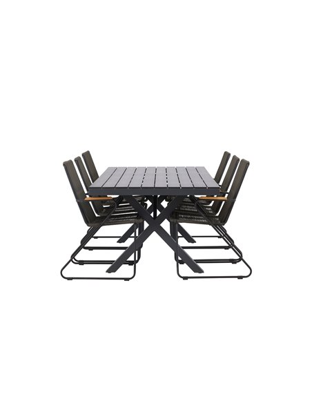 Matgrupp Garcia med Bois matstolar, 200 × 100 cm