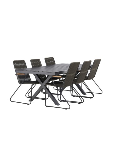 Matgrupp Garcia med Bois matstolar, 200 × 100 cm