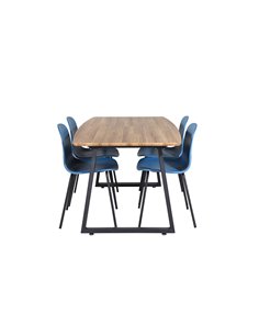 Matgrupp Inca med Arctic matstolar, 160 × 85 cm