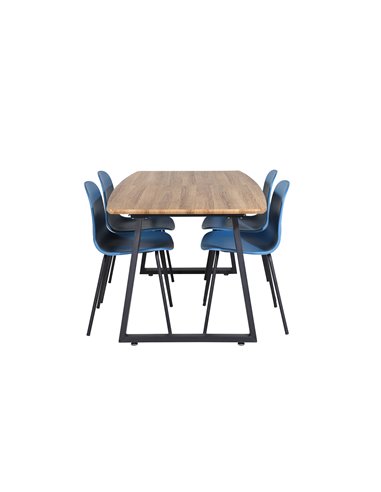 Matgrupp Inca med Arctic matstolar, 160 × 85 cm