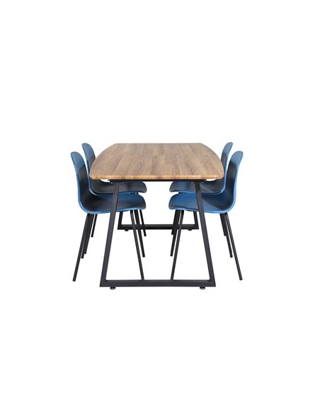 Matgrupp Inca med Arctic matstolar, 160 × 85 cm