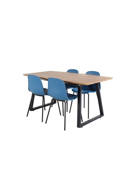 Matgrupp Inca med Arctic matstolar, 160 × 85 cm