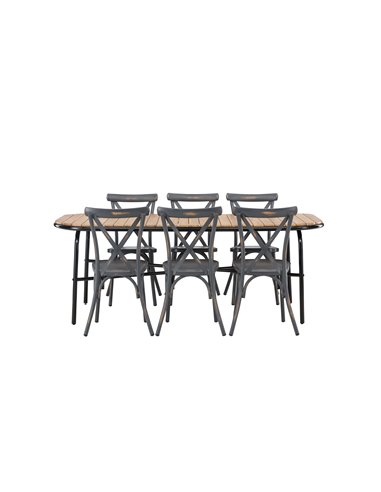 Matgrupp Holmbeck med Tablas matstolar, 200 × 90 cm