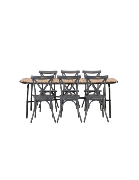Matgrupp Holmbeck med Tablas matstolar, 200 × 90 cm