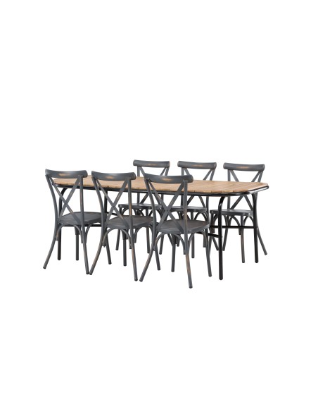Matgrupp Holmbeck med Tablas matstolar, 200 × 90 cm