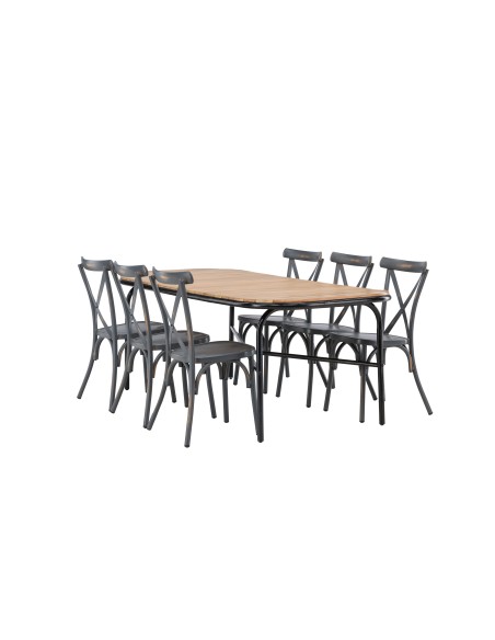 Matgrupp Holmbeck med Tablas matstolar, 200 × 90 cm