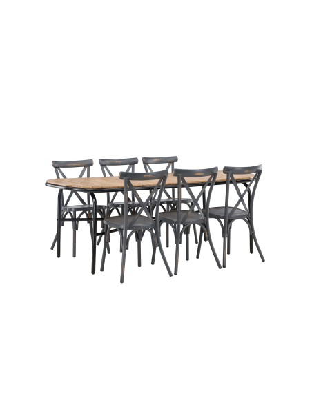 Matgrupp Holmbeck med Tablas matstolar, 200 × 90 cm