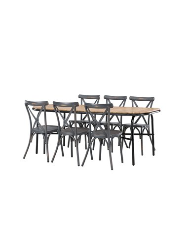 Matgrupp Holmbeck med Tablas matstolar, 200 × 90 cm