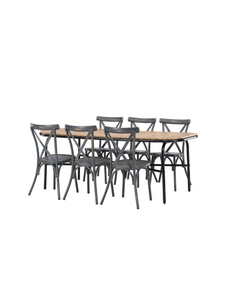 Matgrupp Holmbeck med Tablas matstolar, 200 × 90 cm