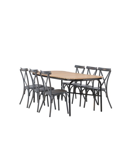 Matgrupp Holmbeck med Tablas matstolar, 200 × 90 cm