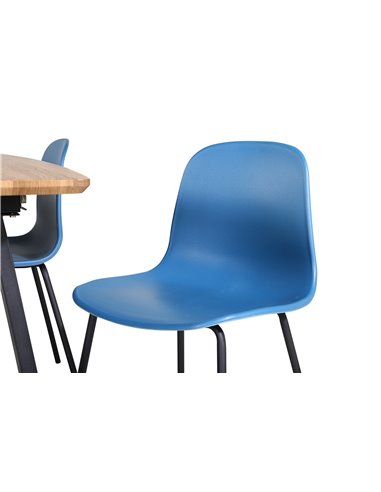 Matgrupp Inca med Arctic matstolar, 160 × 85 cm