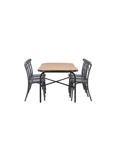 Matgrupp Holmbeck med Tablas matstolar, 200 × 90 cm