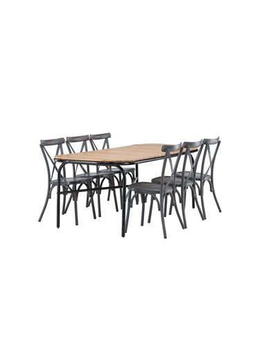 Matgrupp Holmbeck med Tablas matstolar, 200 × 90 cm