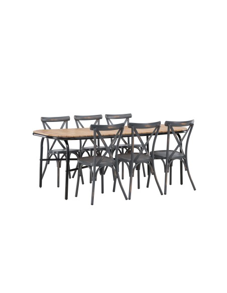 Matgrupp Holmbeck med Tablas matstolar, 200 × 90 cm