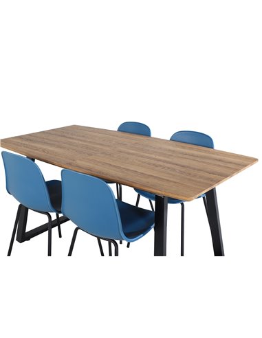 Matgrupp Inca med Arctic matstolar, 160 × 85 cm