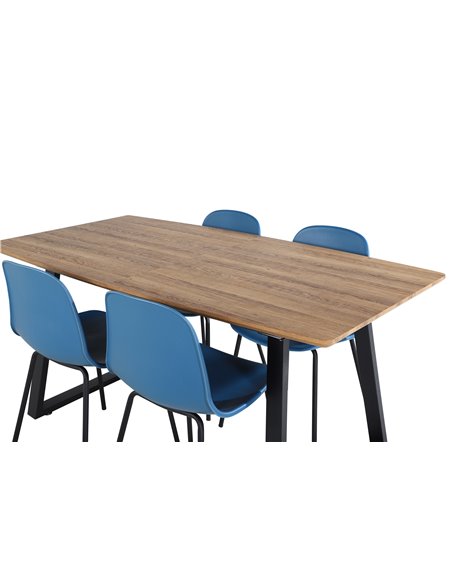 Matgrupp Inca med Arctic matstolar, 160 × 85 cm