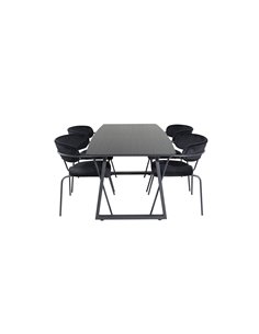 Matgrupp Inca med Arrow matstolar, 160 × 85 cm