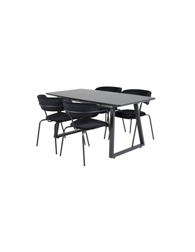 Matgrupp Inca med Arrow matstolar, 160 × 85 cm
