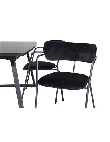 Matgrupp Inca med Arrow matstolar, 160 × 85 cm